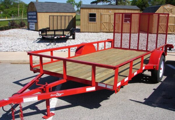 12′ Custom Red Utility Trailer