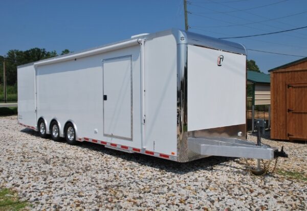 32′ Custom inTech Race Trailer with Wall Simulated Spread Axle Design