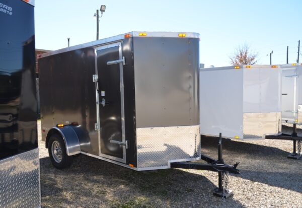 5 x 10 Charcoal Gray Cargo Trailer with Extra Height and Side Door