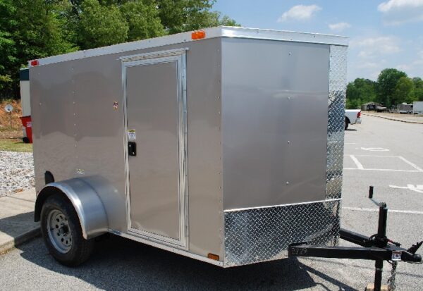 5 x 8 Pewter V-Nose Cargo Trailer