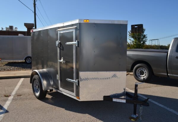 5 x 8 Charcoal Gray Enclosed Cargo Trailer