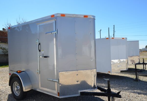 5 x 8 Silver Cargo Trailer with Extra Height