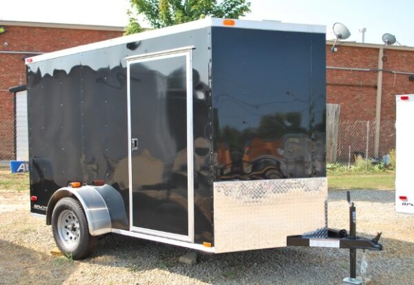 6 x 10 Black Enclosed V-Nose Cargo Trailer