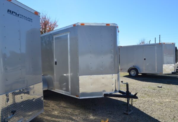 6 x 12 Pewter V-Nose Cargo Trailer