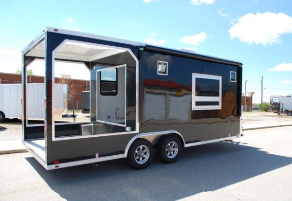 20′ Black Concession BBQ Smoker Trailer