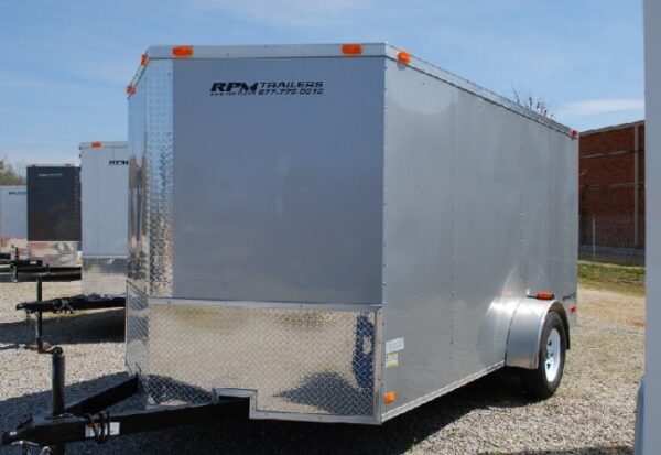 6 x 12 Silver Frost Single Axle V-Nose Cargo Trailer