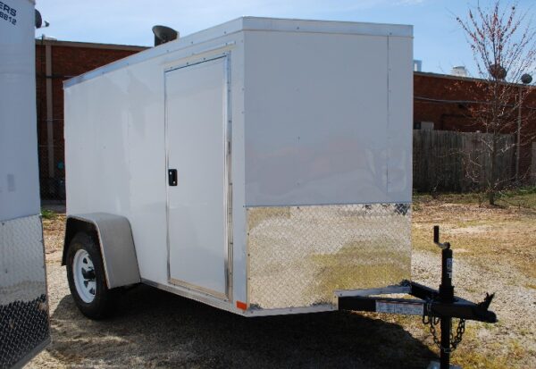 5 x 8 White V-Nose Cargo Trailer