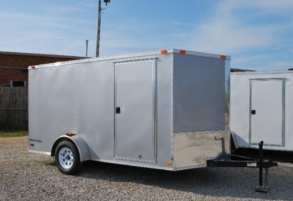 7 x 12 Silver V-Nose Cargo Trailer