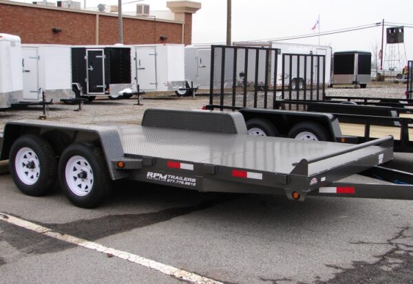 16′ Open Car Trailer With Solid Steel Deck